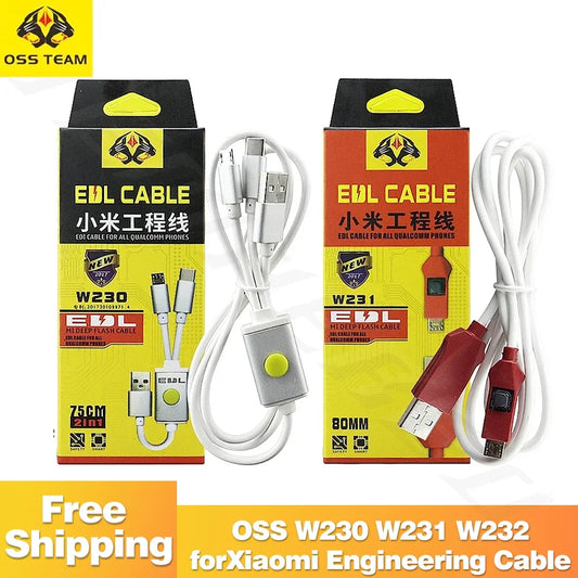 OSS W231 W232 Universal para Xiaomi Cepillo de cable de ingeniería Carga Transmisión de datos Lectura Escritura set de herramientas de cable de ingeniería