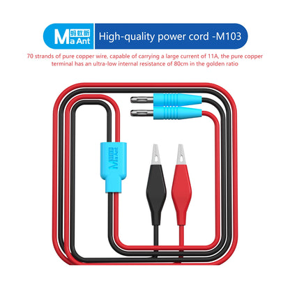 Cables de prueba MAANT M103 con conector tipo banana y pinzas de cocodrilo