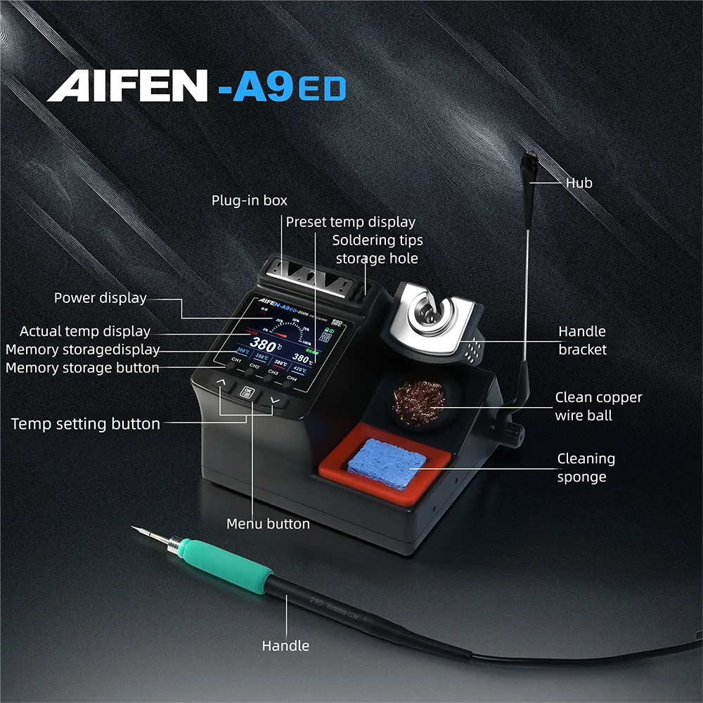 AIFEN A9ED Electronic Soldering Station C210 C245 Solder Iron Handle Welding Rework Tool for DIY And Electronics Rep