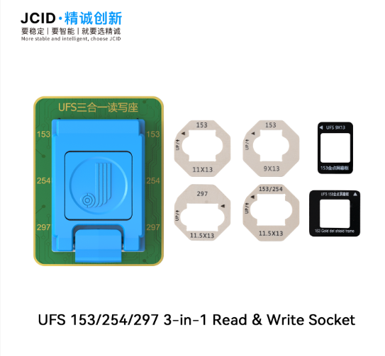 JCID U70 UFS Programmer & BGA153 / BGA254 / BGA297 Memory Chip Read-Write Sockets